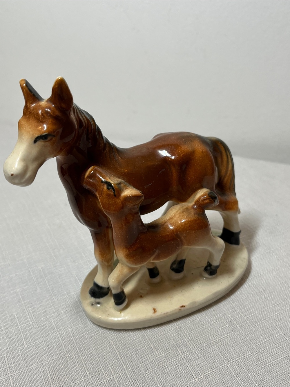 Vintage Horse with Colt Ceramic Figurine 
Made in Japan
